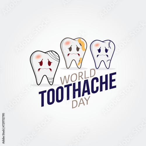 World Toothache Day Vector Illustration. Raise awareness about dental hygiene and the importance of regular dental checkups to prevent toothaches. flat style design vector illustration.