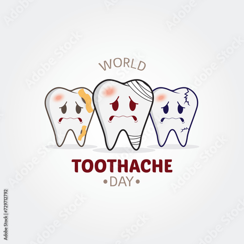 World Toothache Day Vector Illustration. Raise awareness about dental hygiene and the importance of regular dental checkups to prevent toothaches. flat style design vector illustration.