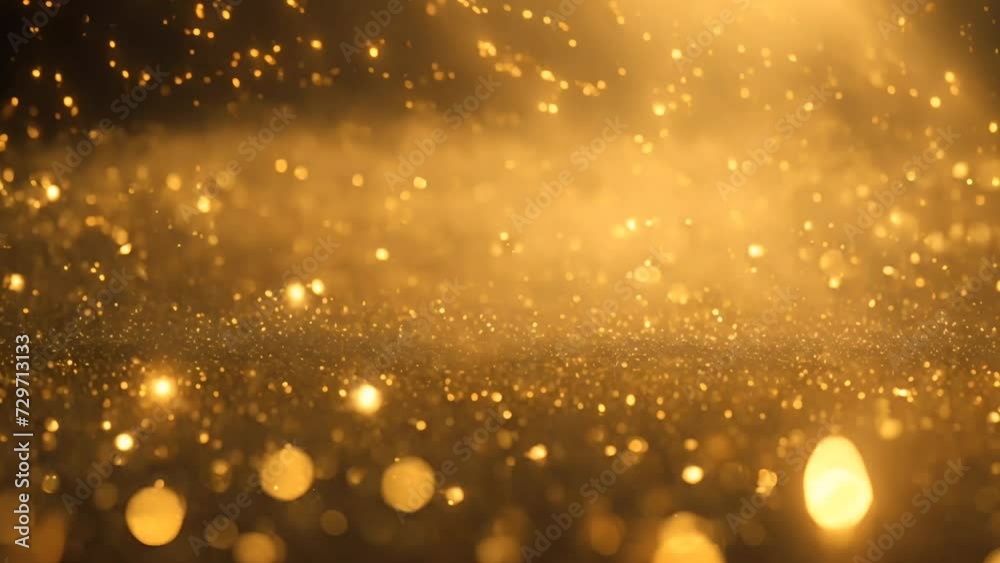 Vidéo Stock gold particles abstract background with shining golden ...