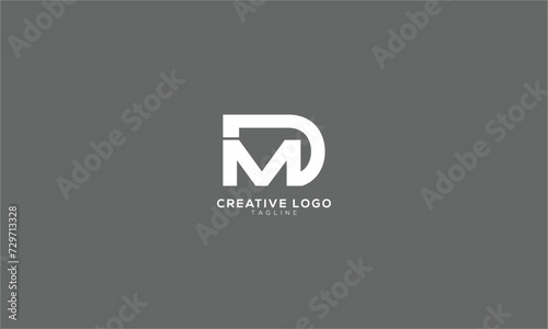 DM MD Abstract initial monogram letter alphabet logo design