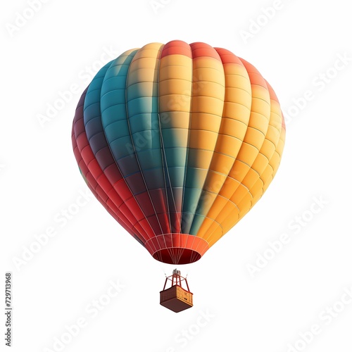 isolated vintage colorful hot air balloon on white background