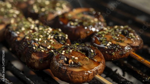 Thinly sliced portobello mushrooms marinated in a blend of herbs and es and then grilled to perfection served with a drizzle of balsamic reduction. These flamekissed mushroom