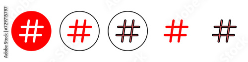 Hashtag icon set illustration. hashtag sign and symbol