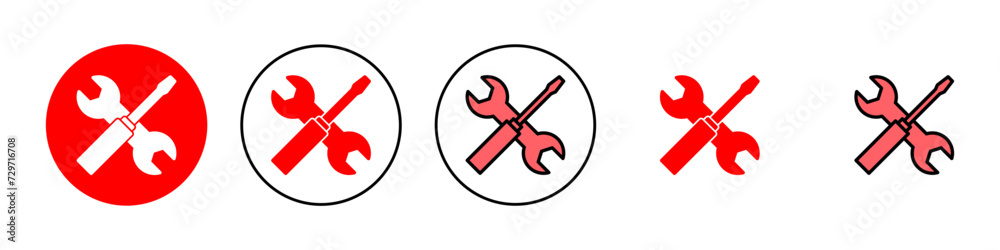 Repair tools icon set illustration. tool sign and symbol. setting icon. Wrench and screwdriver. Service Repair tools icon set illustration. tool sign and symbol. setting icon. Wrench and screwdriver. Service