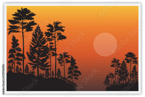 Landscape posters. Great for backgrounds, wallpapers, screens, social media etc. Vector. Colors can be edited