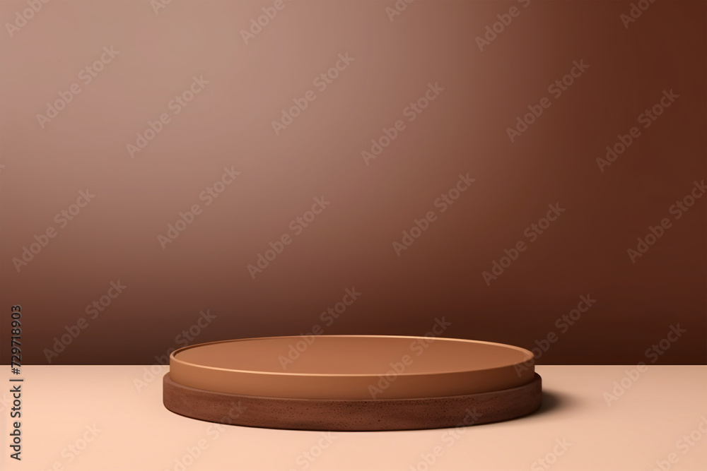 Cosmetic brown minimal background and premium podium Cosmetic brown minimal background and premium podium