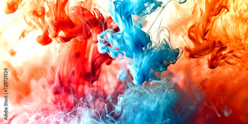 colorful smoke texture on watercolor background | explosion of colorful smoke, enchanting in its hyper-realistic and ultra. Danielle Panabaker covered in vibrant colors during  holi celebration. photo