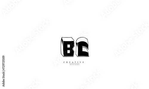  Alphabet letters Initials Monogram logo BC CB B C