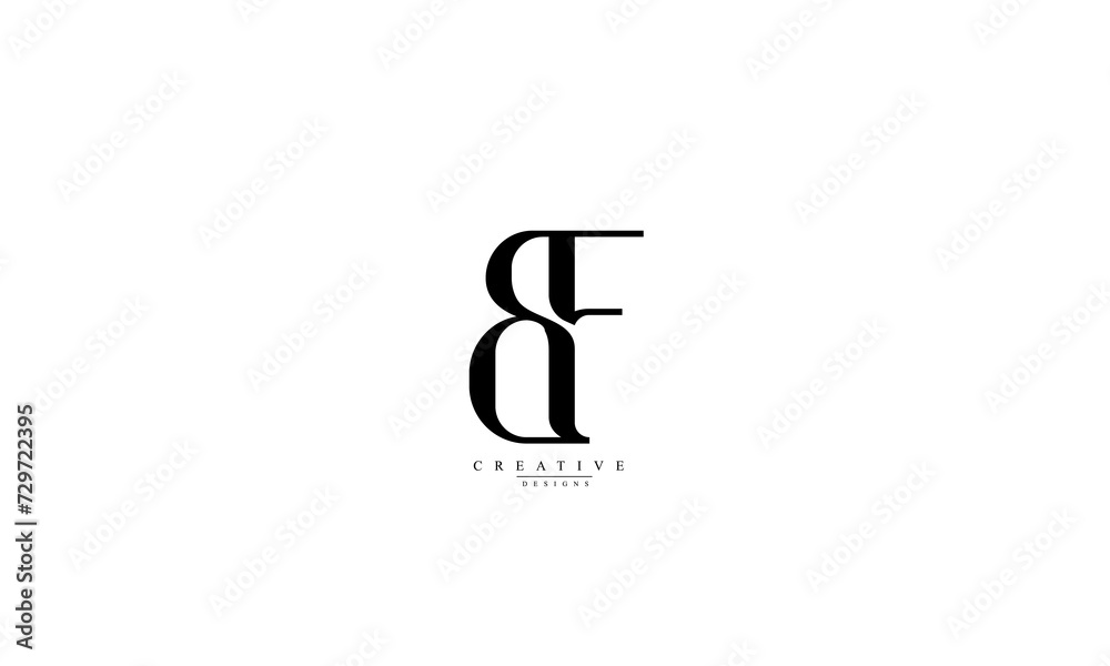 Alphabet letters Initials Monogram logo BF Alphabet letters Initials Monogram logo BF