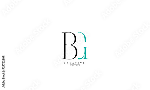  Alphabet letters Initials Monogram logo BG GB B G
