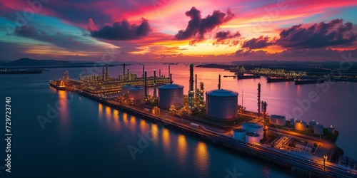 sunset in the harbor