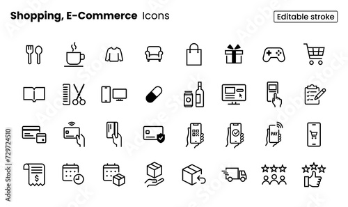 Shopping, E-Commerce Icon Set	
