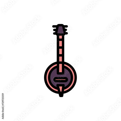 Bango Guitar Music Filled Outline Icon photo