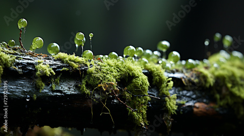 Moss and Lichen on Bark The tiny world