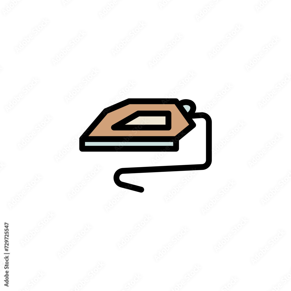 Electric Fabric Iron Filled Outline Icon