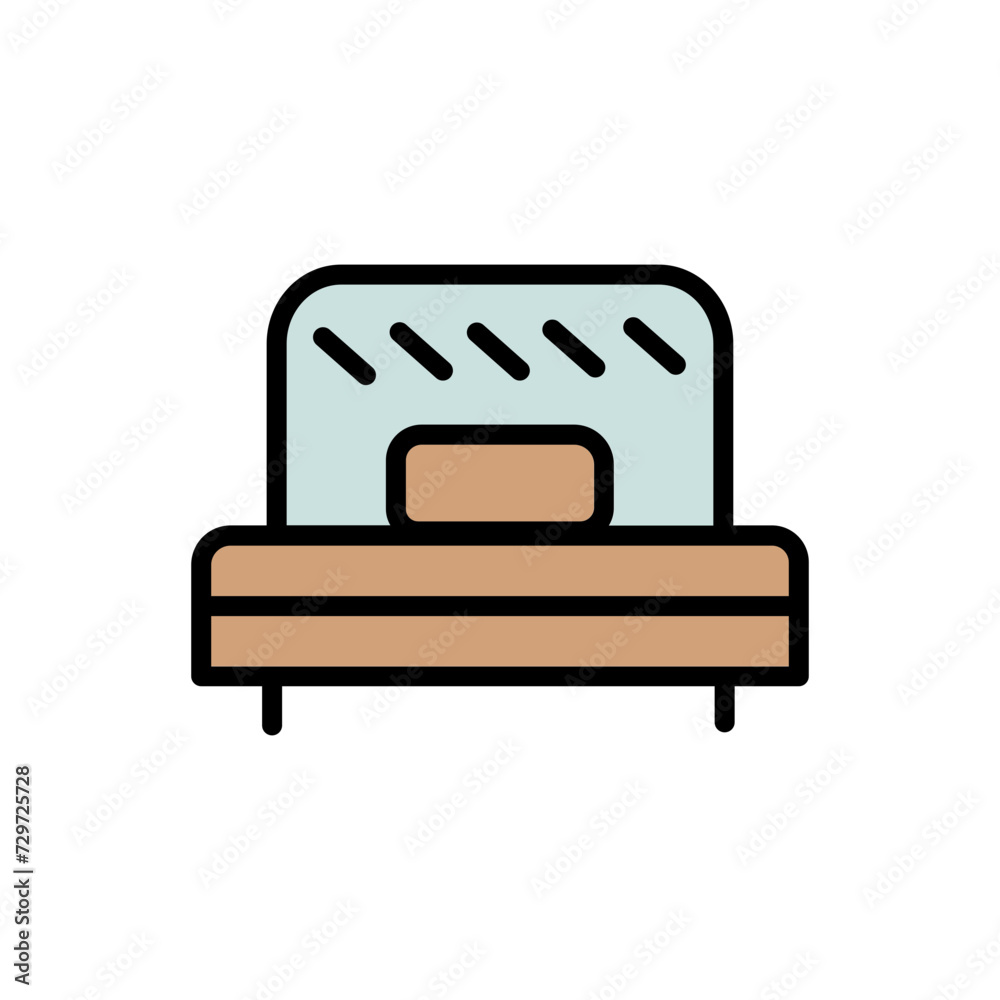 Bed Bedroom Double Filled Outline Icon Bed Bedroom Double Filled Outline Icon
