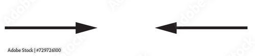 Left and right arrow, pointer, cursor in opposite direction. Intersection, navigation, forward-backward arrow element