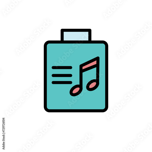 Audio Chord List Filled Outline Icon