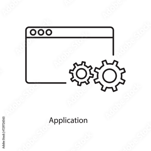 Application icon.vector flat liner Application icon on white background..eps