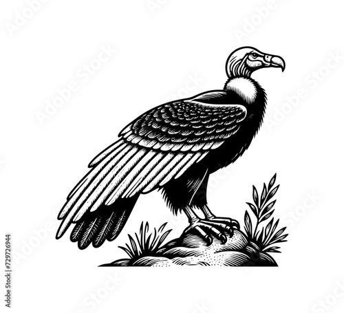 Andean Condor Hand Drawn Illustration vector graphic asset