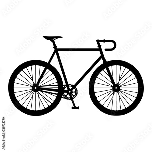minimal Two wheeled bicycle vector silhouette, black color silhouette