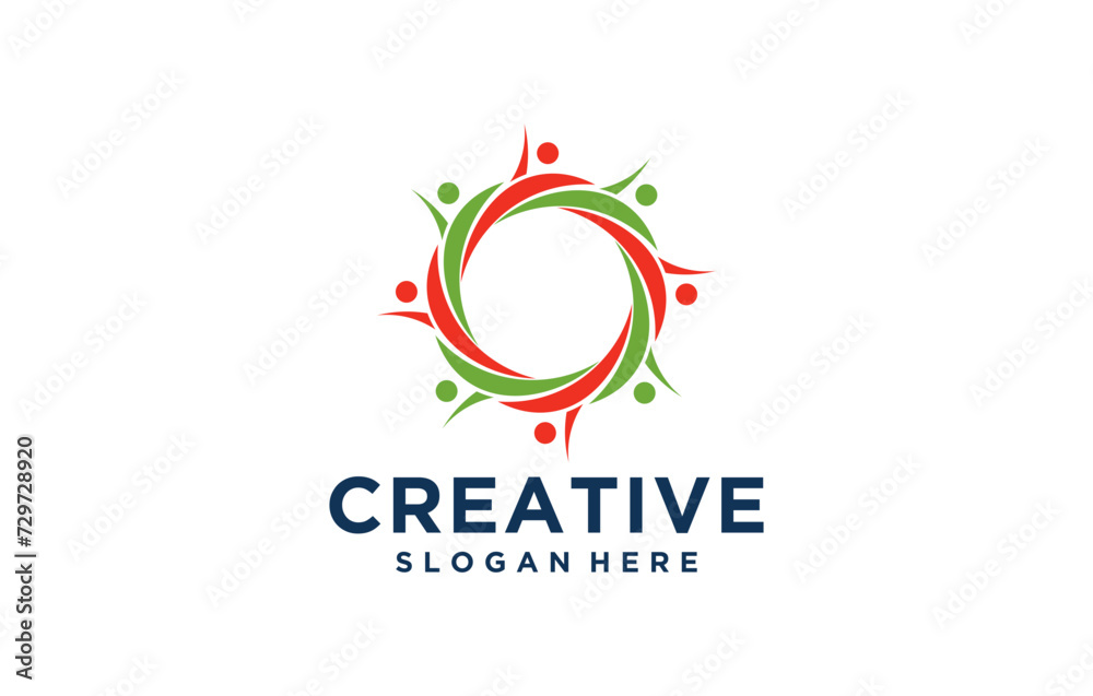 Fototapeta premium community life people logo design