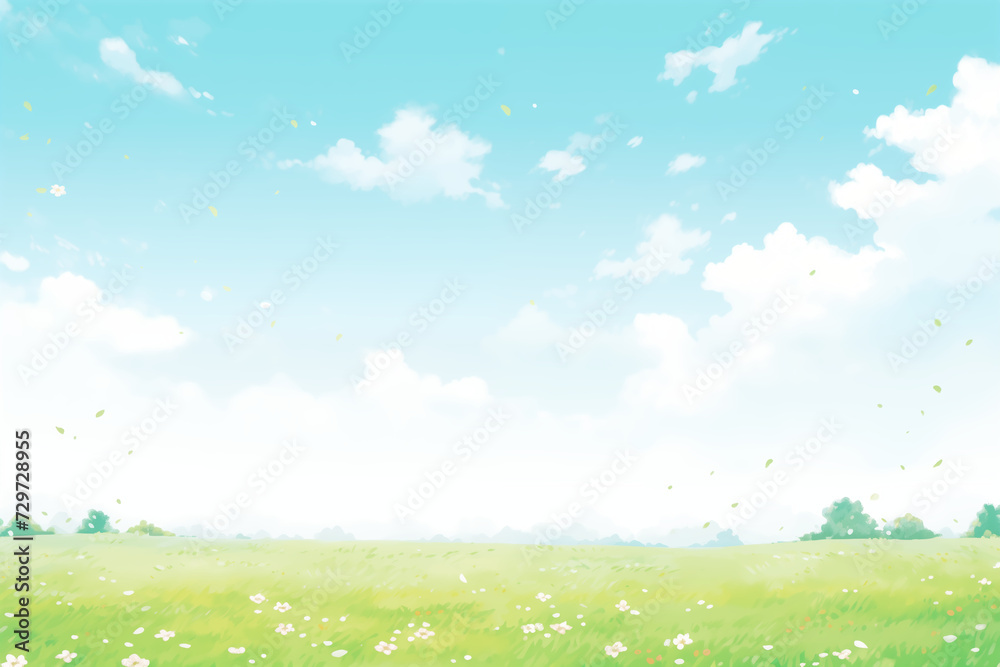 grass and blue sky background