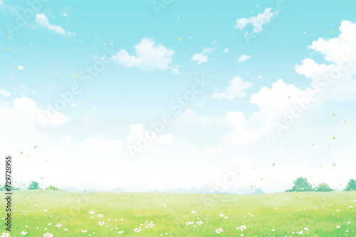 grass and blue sky background