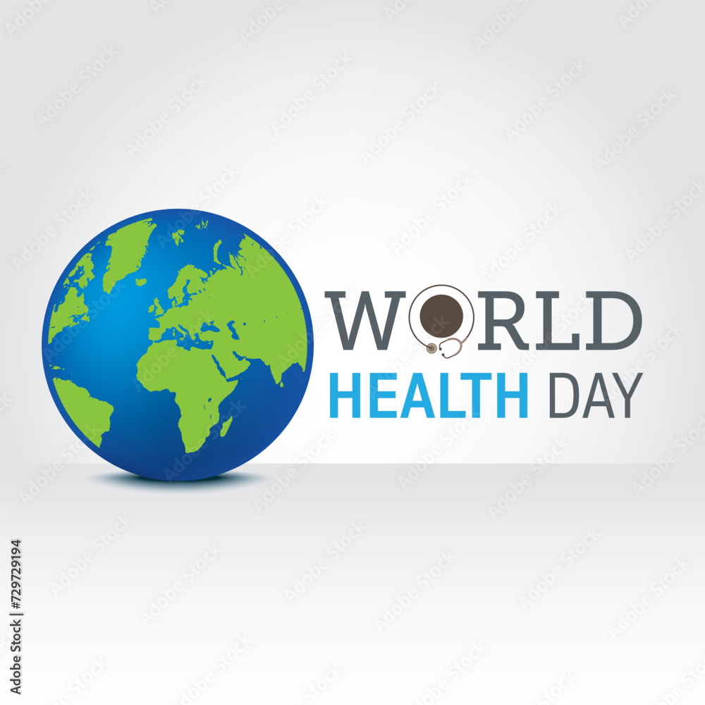 World Health Day Vector Illustration. Suitable for greeting card, poster and banner. Raises awareness about a specific health issue of global concern and promotes action to improve the health. World Health Day Vector Illustration. Suitable for greeting card, poster and banner. Raises awareness about a specific health issue of global concern and promotes action to improve the health.