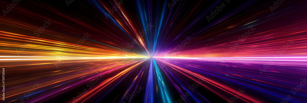 Colorful neon laser light tail background