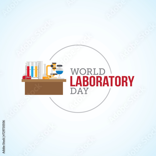 World Laboratory Day Vector Illustration. Suitable for greeting card, poster and banner. The core emphasis of World Laboratory Day remains constant: highlighting the critical role laboratories.
