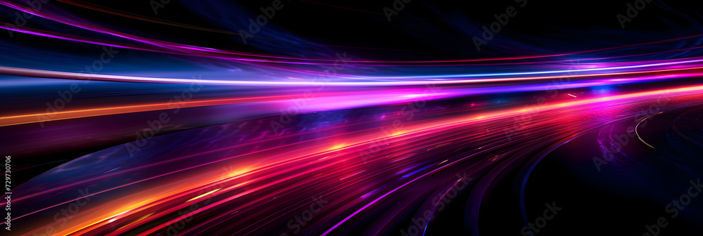 Colorful neon laser light tail background