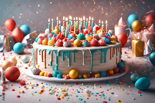 birthday cake with candles