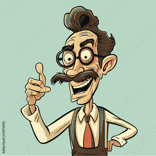 teacher witty wacky retro cartoon style