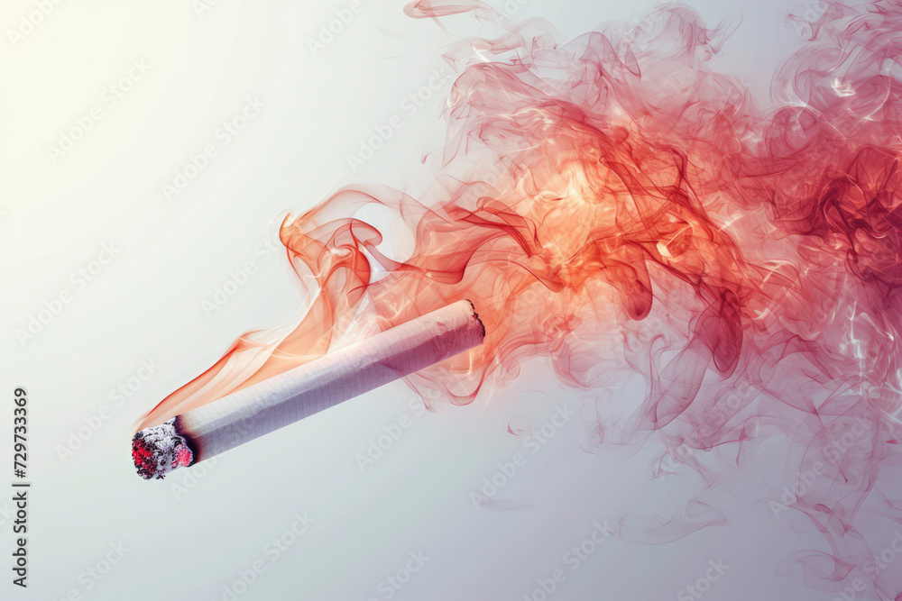 Smoking Tobacco smoke contains chemicals that can damage blood vessels and heart tissue Stock