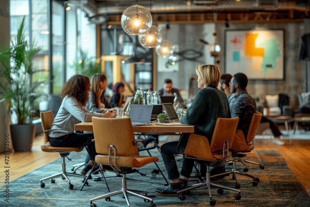 Corporate Business Photography of a Cross-Functional Collaboration Meeting, Generative AI Corporate Business Photography of a Cross-Functional Collaboration Meeting, Generative AI