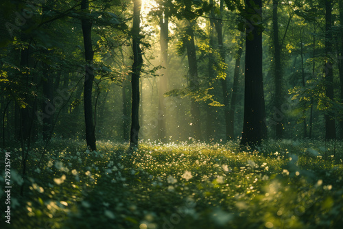 Incorporate sun rays into the greenery, capturing the energy of a beautiful woodland in the morning... © Kuo