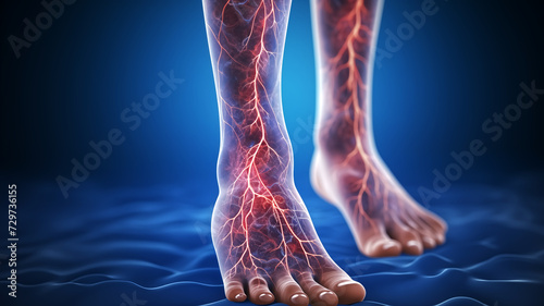 Human Vascular System of the Legs Visualization photo