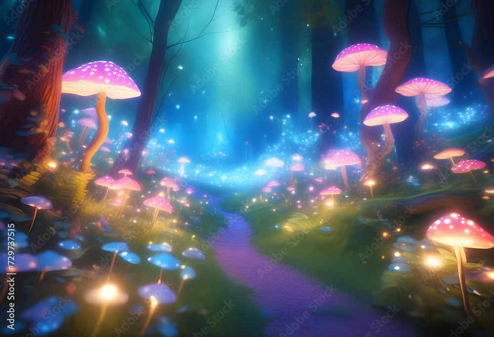 Fairy Forest. Enchanted. Magical. Woodland. Fantasy. Fairytale. Mystical. Whimsical. Nature. Greenery. Scenic. Fairyland. Forest Glade. Ethereal. Wooded Realm. AI Generated.