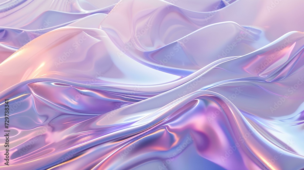 Obraz premium abstract background pink blue purple with smooth wavy silk or satin texture. 3d render illustration