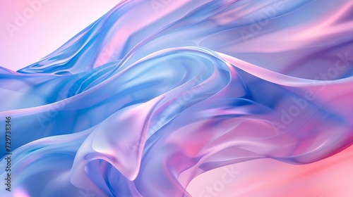 abstract background pink blue purple with smooth wavy silk or satin texture. 3d render illustration