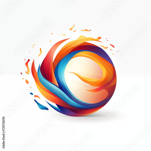 Colorful Fluid Dynamics Encircling a Basketball