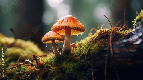 Close up image of a mushroom on the tree during fall season. Taken in Squamish, British Columbia, Canada.