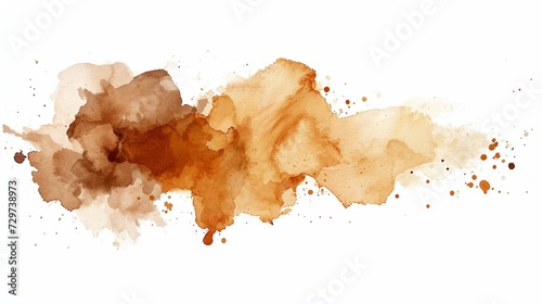 Watercolour brown stain transparent background photo