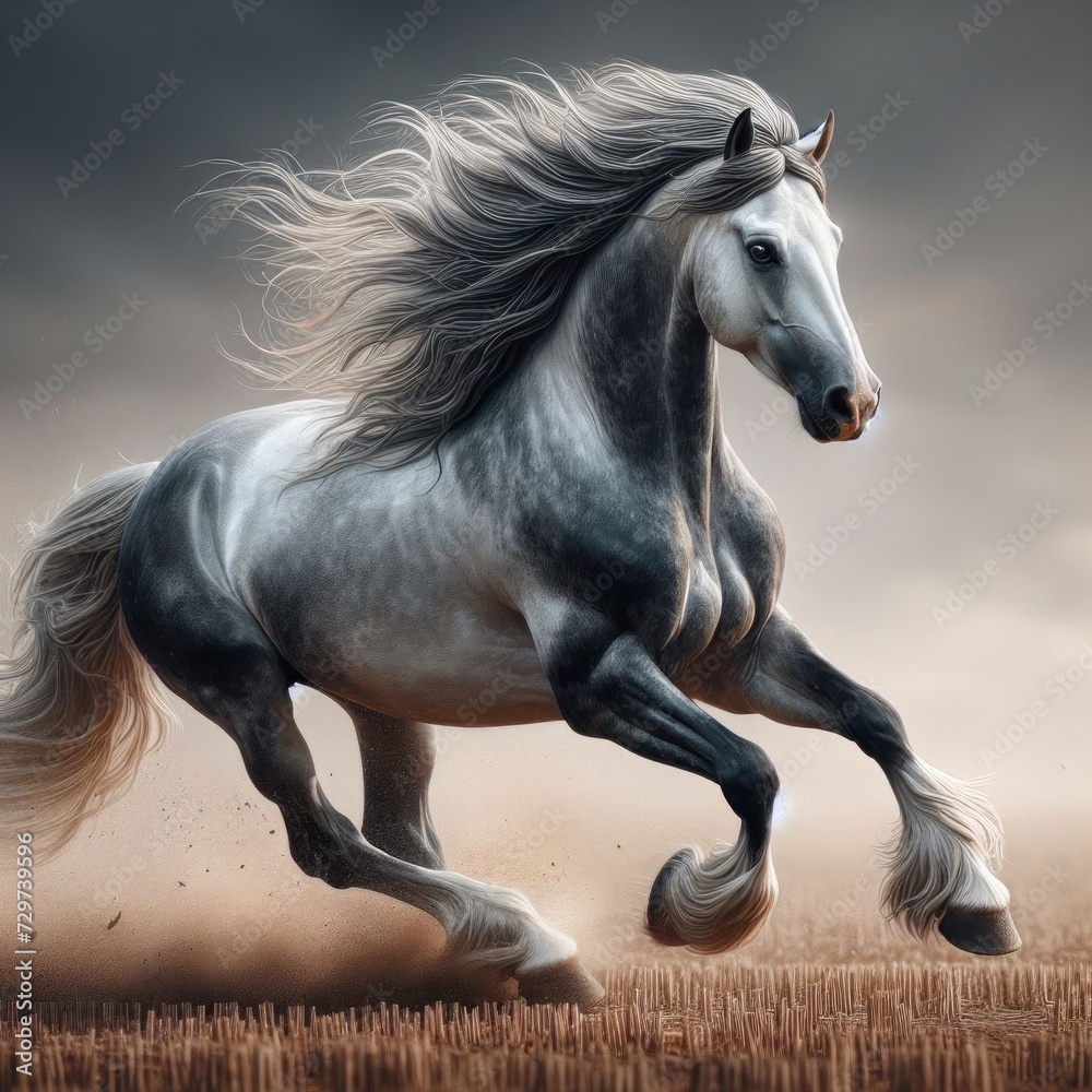 a horse running in a field a horse running in a field