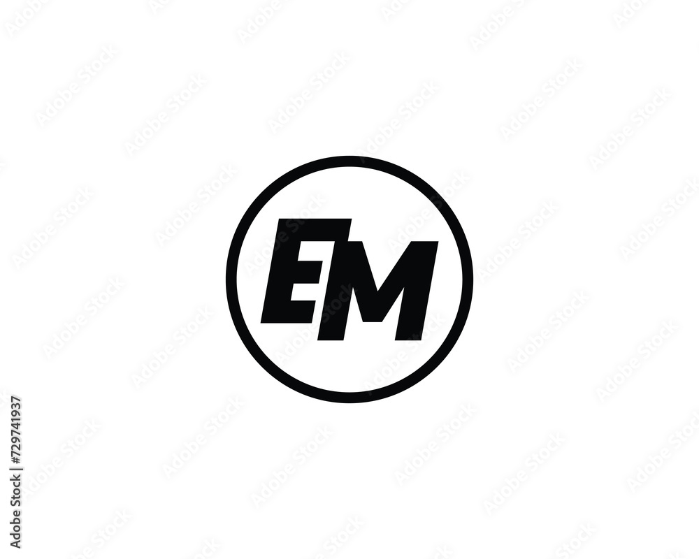 EM logo design vector template