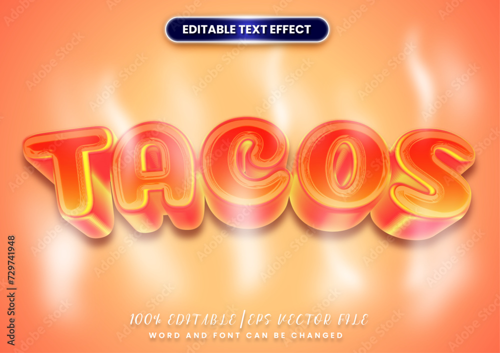 Tacos text editable text effect. Spicy with smoke effect. Tacos text editable text effect. Spicy with smoke effect.