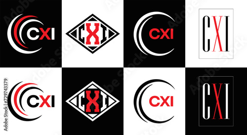 CXI logo. CXI set , C X I design. White CXI letter. CXI, C X I letter logo design. Initial letter CXI letter logo set, linked circle uppercase monogram logo. C X I letter logo vector design.   © MdRakibul