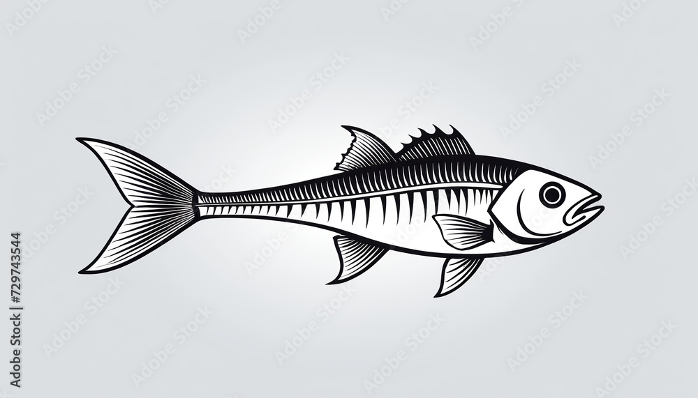 Obraz premium Fish Bone Icon in Modern Flat Design Vector Illustration