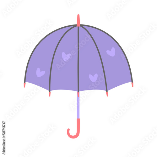 Umbrella. Cute parasol for rain, water and sun. Vector illustration isolated on white background.